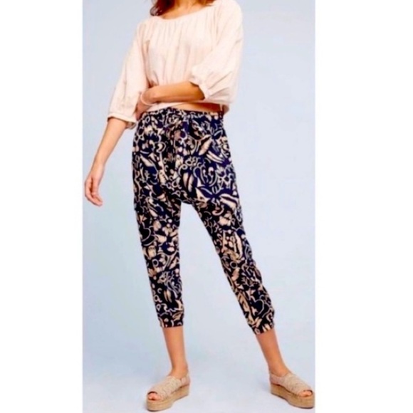 Anthropologie Hei Hei Harem Cargo Pants- Navy Cream size Medium - Picture 2 of 16